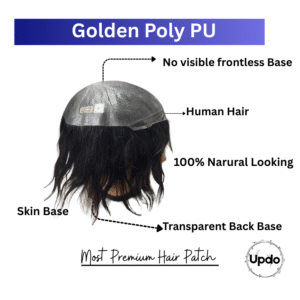 Golden Poly PU Hair Patch - Premium